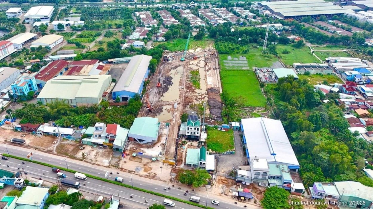 Công trường Bcons NewSky tháng 2/2026 — góc 3